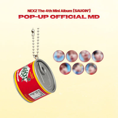 [NEXZ|نيكسز] {Kpop} (One) NEXZ - Sauce Can Keyring + 7 Mini Photocards Ø 3.2 cm (Pop-up [SAUCIN']) | نيكسز - ميدالية علبة الصوص + ٧ فوتوكاردات صغيرة (بوب أب [SAUCIN'])