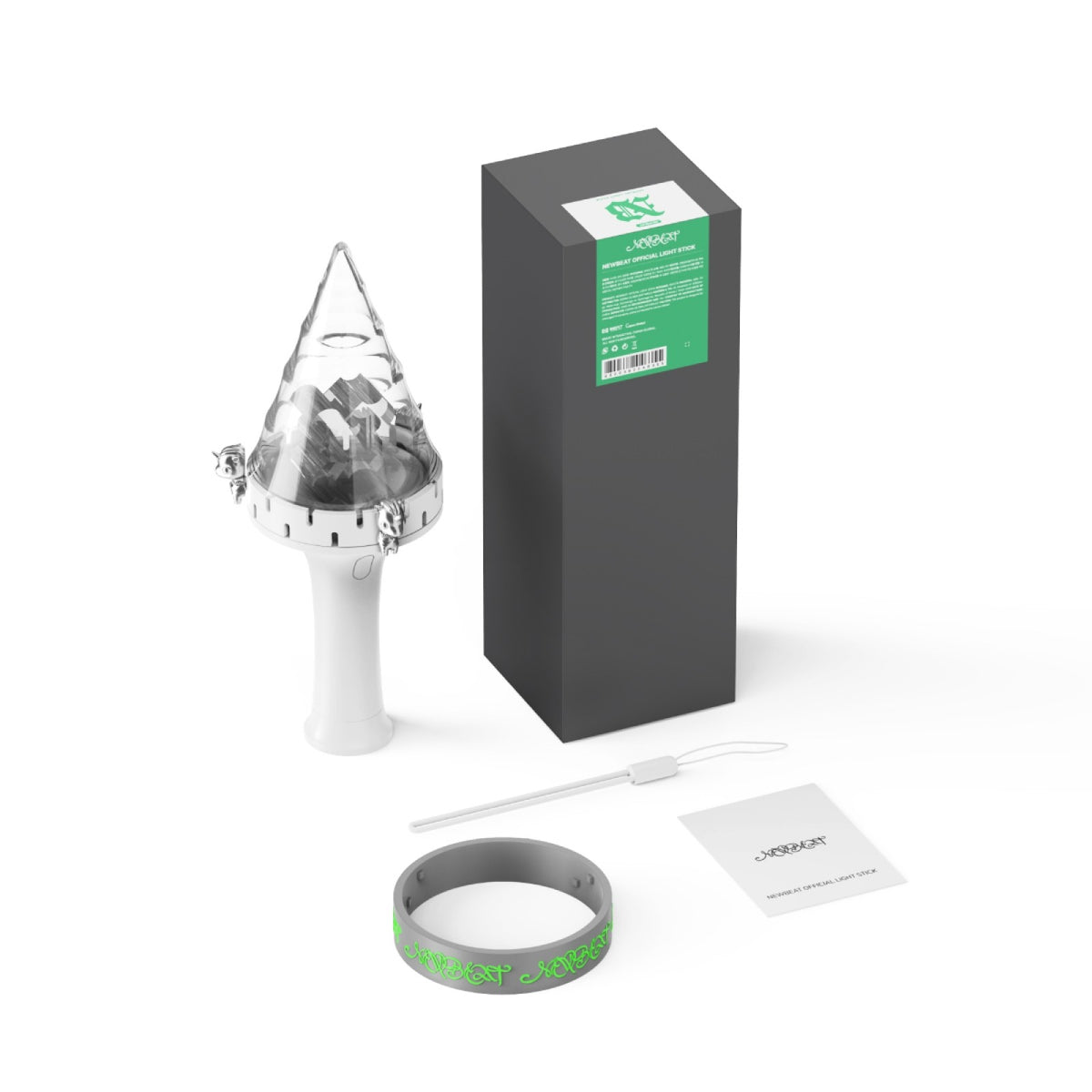 [NEWBEAT|نيوبيت] {Kpop} (Set) NEWBEAT - Official Light Stick + Strap + Wristband (2026) | نيوبيت - العصا الضوئية الرسمية مع حزام ومعصمة (٢٠٢٦)