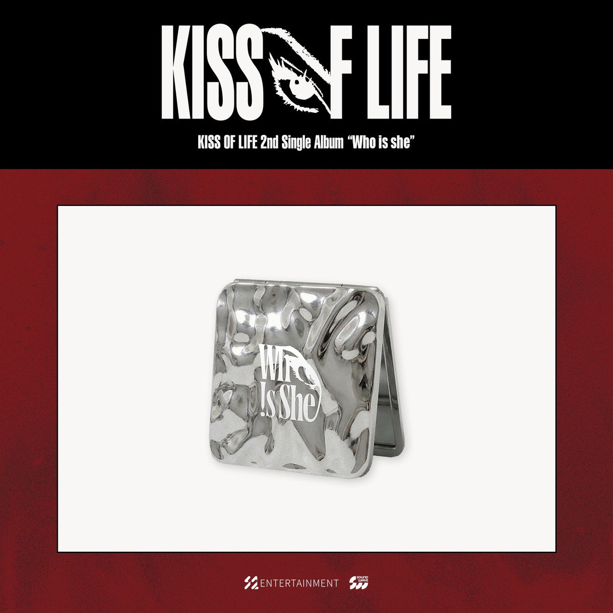 [KISS OF LIFE|كيس أوف لايف] {Kpop} (One) KISS OF LIFE - Hand Mirror 7.5 x 7.5 cm ([Who is she] Pop-Up MD 04) | كيس أوف لايف - مرآة يد ٧٫٥ × ٧٫٥ سم (منتجات متجر [Who is she])