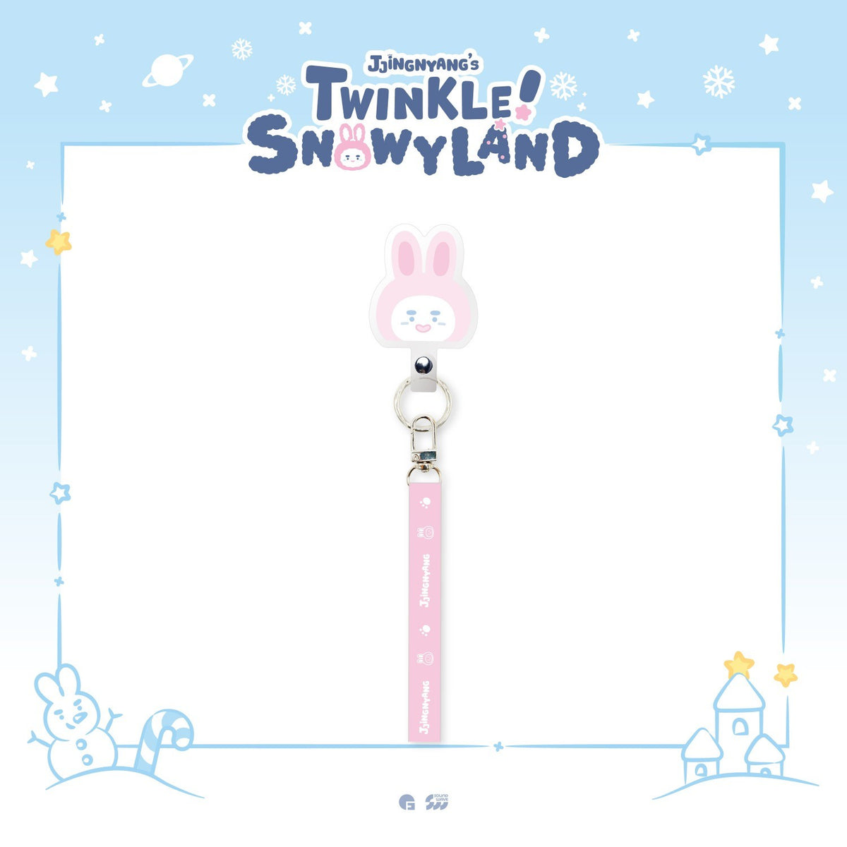 [ONEW|أونيو] {Kpop} (One) ONEW - JJINGNYANGS Phone Crossbody Strap Pink (JJING-NYANG Tag) 160 cm (Pop-up [JJINGNYANG'S TWINKLE! SNOWYLAND]) | أونيو - حزام هاتف كتفي وردي (بعلّاقة جينغنيانغ) ١٦٠ سم (بوب أب [جينغنيانغز تويكل! سنويلاند])