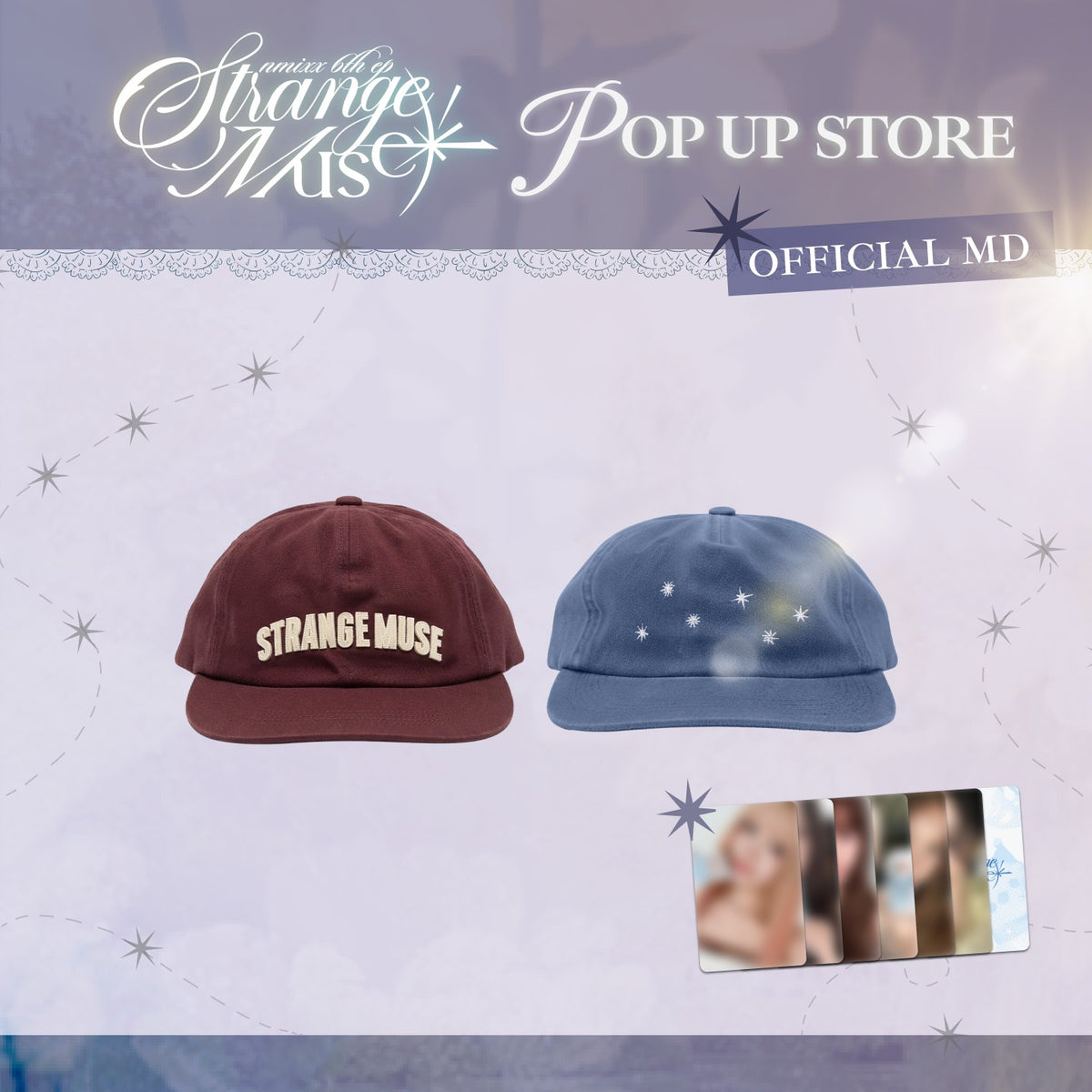 [NMIXX|إن ميكس] {Kpop} (One) NMIXX - Unstructured Cap (B ver., Cotton) (NMIXX 6th EP [Strange Muse] Pop-Up) | إن ميكس - كاب غير مبطّن (النسخة B، قطن) (المتجر المؤقت لألبوم [Strange Muse])