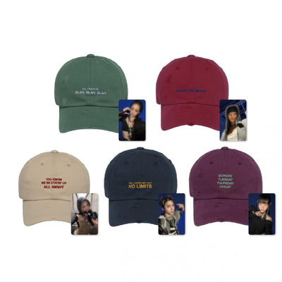 [ALLDAY PROJECT|أولداي بروجكت] {Kpop} (Set) ALLDAY PROJECT - Ball Cap Set, Head 56 / Height 16.5 / Brim 7.5 cm + Photocard (Member Select, 5 Colours) (CRASH Official Merch) | أولداي بروجكت - طقم كاب