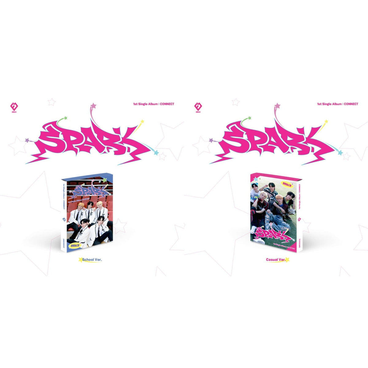 [EMOTI:M|إيموتي إم] {Kpop} (Set) EMOTI:M - 1st Single Album [CONNECT] (School Ver. + Casual Ver., Full Set of 2) | إيموتي إم - الألبوم الفردي الأول (نسختا School و Casual، طقم من 2)