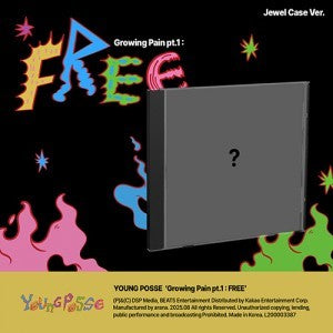 [YOUNG POSSE|يونغ بوسي] {Kpop} (One) YOUNG POSSE - EP [Growing Pain pt.1 : FREE] (Jewel Case Ver.) 14.2 x 12.5 x 1 cm | يونغ بوسي - الألبوم القصير [غروينغ بين الجزء الأول: فري] (نسخة العلبة الجوهرية) ١٤٫٢ × ١٢٫٥ × ١ سم