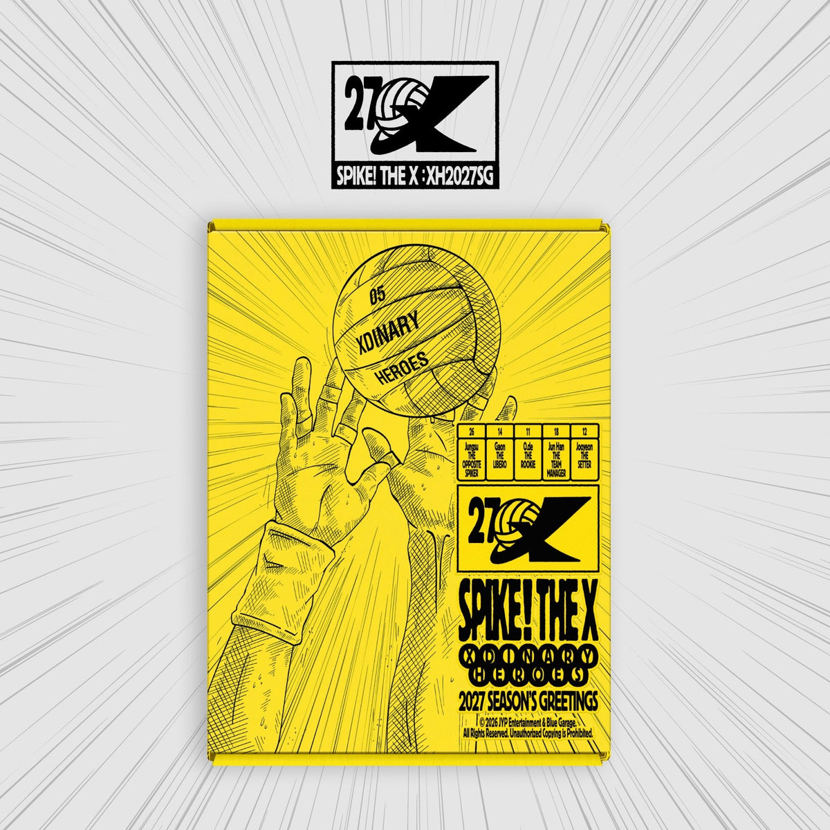 [Xdinary Heroes|إكسدينري هيروز] {Kpop} (Set) XDINARY HEROES - 2027 Season's Greetings [SPIKE! THE X] 20 x 27 x 5 cm, Calendar + Scheduler + Mini Photobook + Photocards | إكسدينري هيروز - تقويم وأجندة 2027 [سبايك ذا إكس]