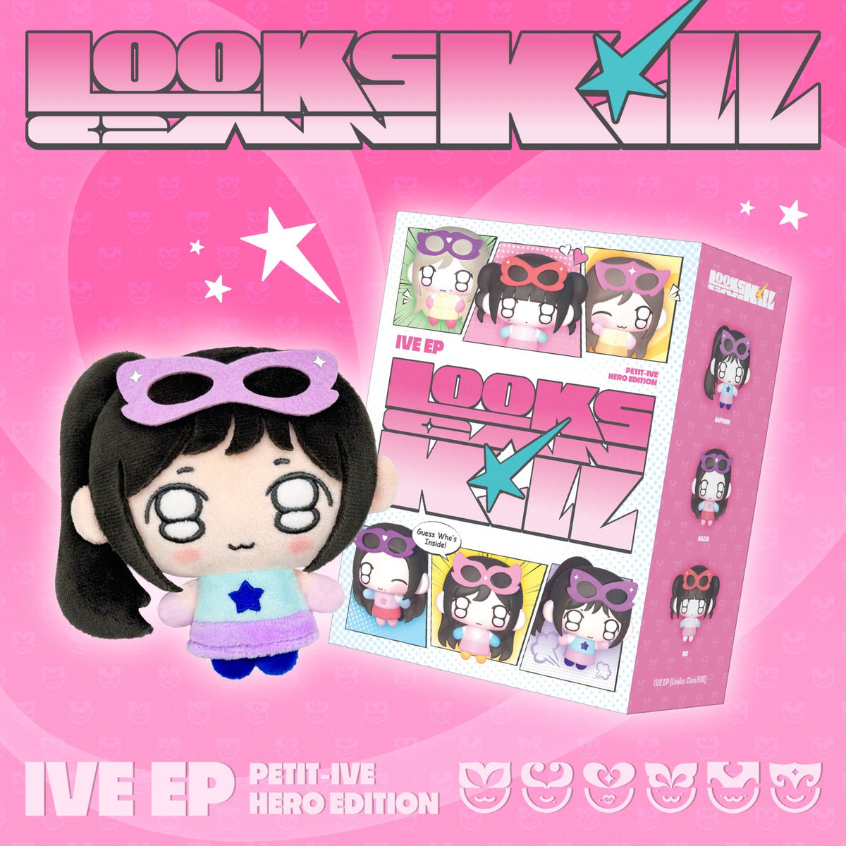 [IVE|آيف] {Kpop} (One) IVE - EP [Looks Can Kill] (PETIT-IVE Ver. with Random Keyring 120 mm, Box 125 x 165 x 65 mm) | آيف - ألبوم [لوكس كان كيل] (نسخة بوتي-آيف مع ميدالية عشوائية)