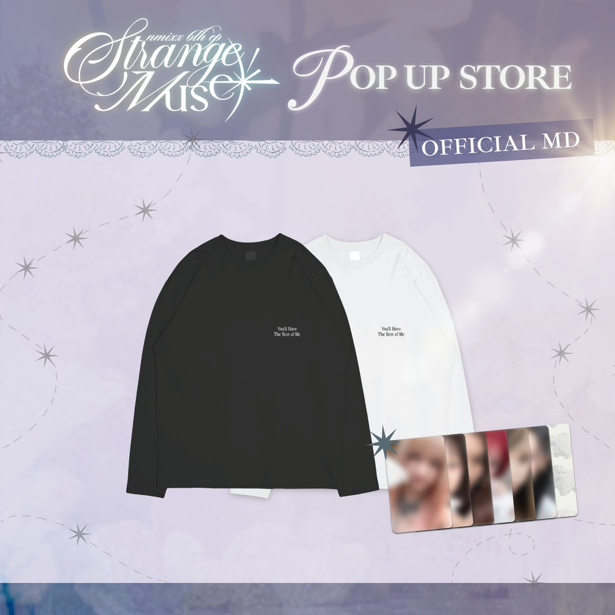 [NMIXX|إن ميكس] {Kpop} (One) NMIXX - Long-Sleeve T-Shirt (B ver. White, Free Size) (NMIXX 6th EP [Strange Muse] Pop-Up) | إن ميكس - تي شيرت بأكمام طويلة (النسخة B بيضاء، مقاس حر) (المتجر المؤقت لألبوم [Strange Muse])