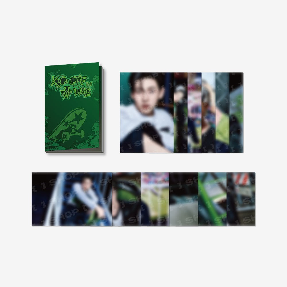 [KickFlip|كيك فليب] {Kpop} (One) KICKFLIP - Postcard Book 10 x 15 cm, 12 Pages (KICK OFF THE WALL Pt.1 Pop-Up Store) | كيك فليب - كتاب بطاقات بريدية 10 × 15 سم، 12 صفحة (متجر كيك أوف ذا وول الجزء الأول المؤقت)