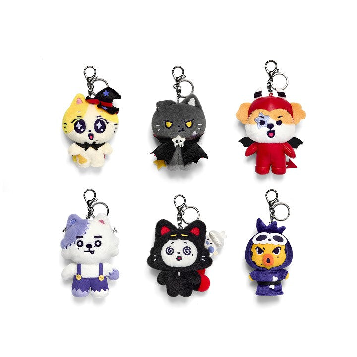 [ENHYPEN|انهايبن] (One) ENHYPEN - SPOOKY ENCHIN Plush Keyring, 6 Characters (SPOOKY ENCHIN) | انهايبن - ميدالية مفاتيح قطيفة SPOOKY ENCHIN، ٦ شخصيات (مجموعة SPOOKY ENCHIN)