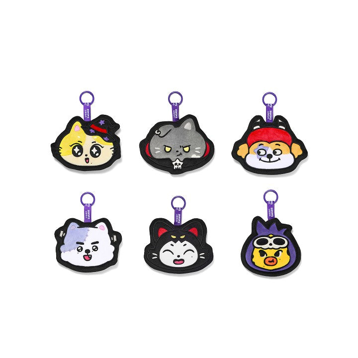 [ENHYPEN|انهايبن] (One) ENHYPEN - SPOOKY ENCHIN Plush Pouch Keyring + Character Card, 6 Characters (SPOOKY ENCHIN) | انهايبن - ميدالية حقيبة قطيفة SPOOKY ENCHIN مع بطاقة شخصية، ٦ شخصيات (مجموعة SPOOKY ENCHIN)