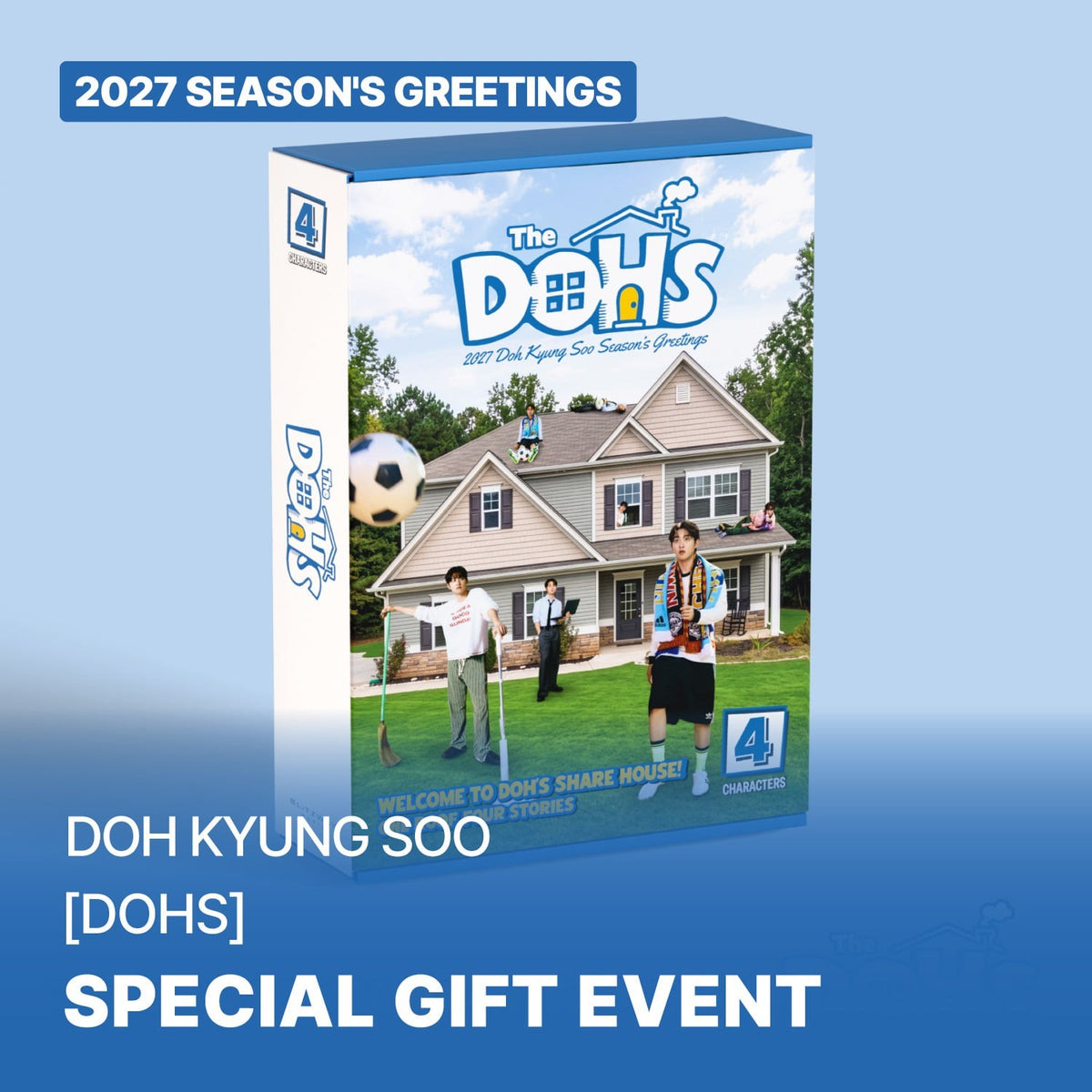 [DOH KYUNG SOO|دو كيونغ سو] {Kpop} (Set) DOH KYUNG SOO (EXO D.O.) - 2027 Season's Greetings [DOHS] 311 x 215 x 53 mm, Calendar + Binder Diary + Fabric Bag + Keyrings | دو كيونغ سو - تقويم وأجندة 2027 [دوهس]
