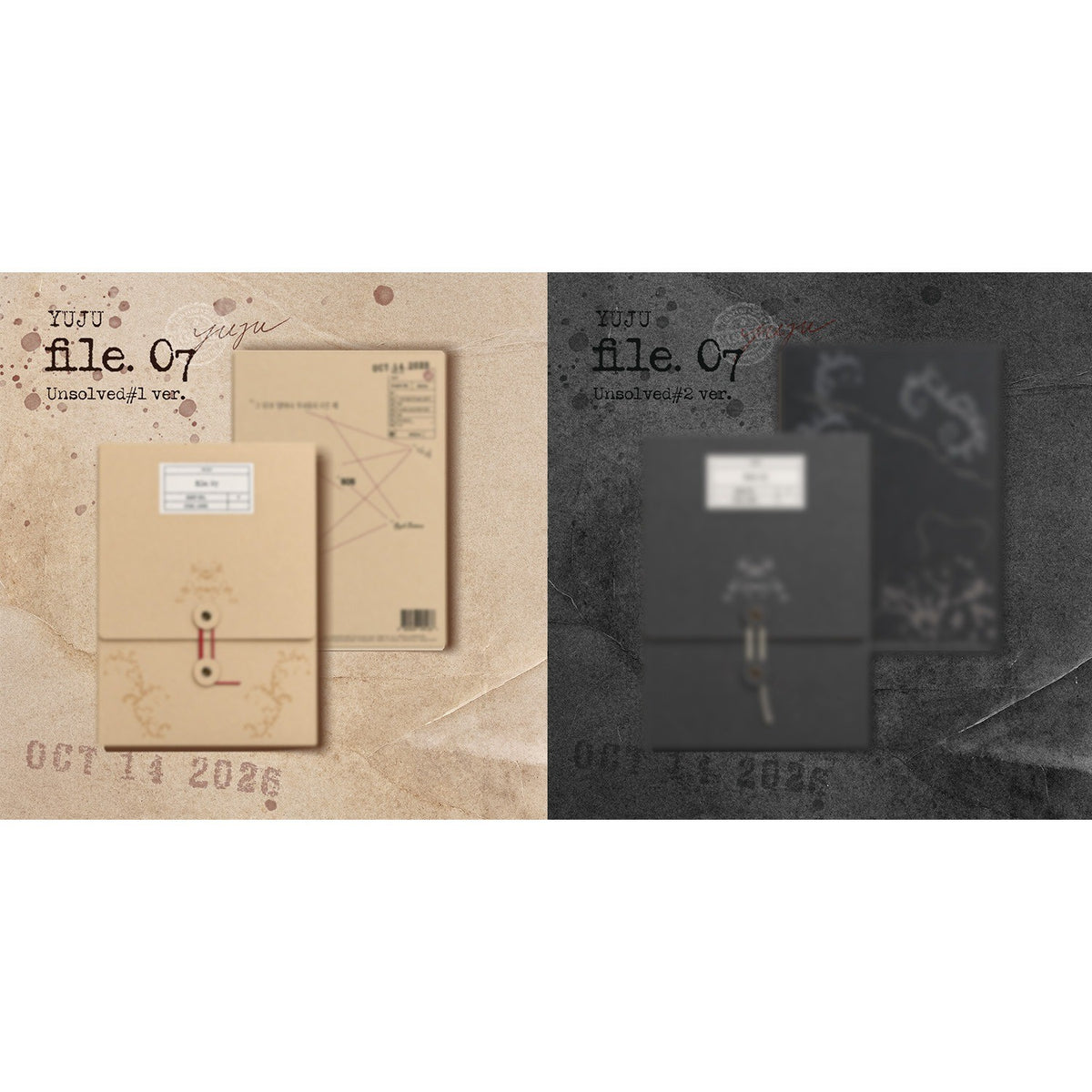 [YUJU|يوجو] {Kpop} (Set) YUJU (GFRIEND) - The 4th Mini Album [file. 07] Set of 2 Versions (Unsolved #01 + Unsolved #02) 17 x 25 cm Outboxes | يوجو (جيفريند) - الألبوم المصغّر الرابع [فايل 07] طقم من نسختين (أنسولفد #01 + #02) 17 × 25 سم