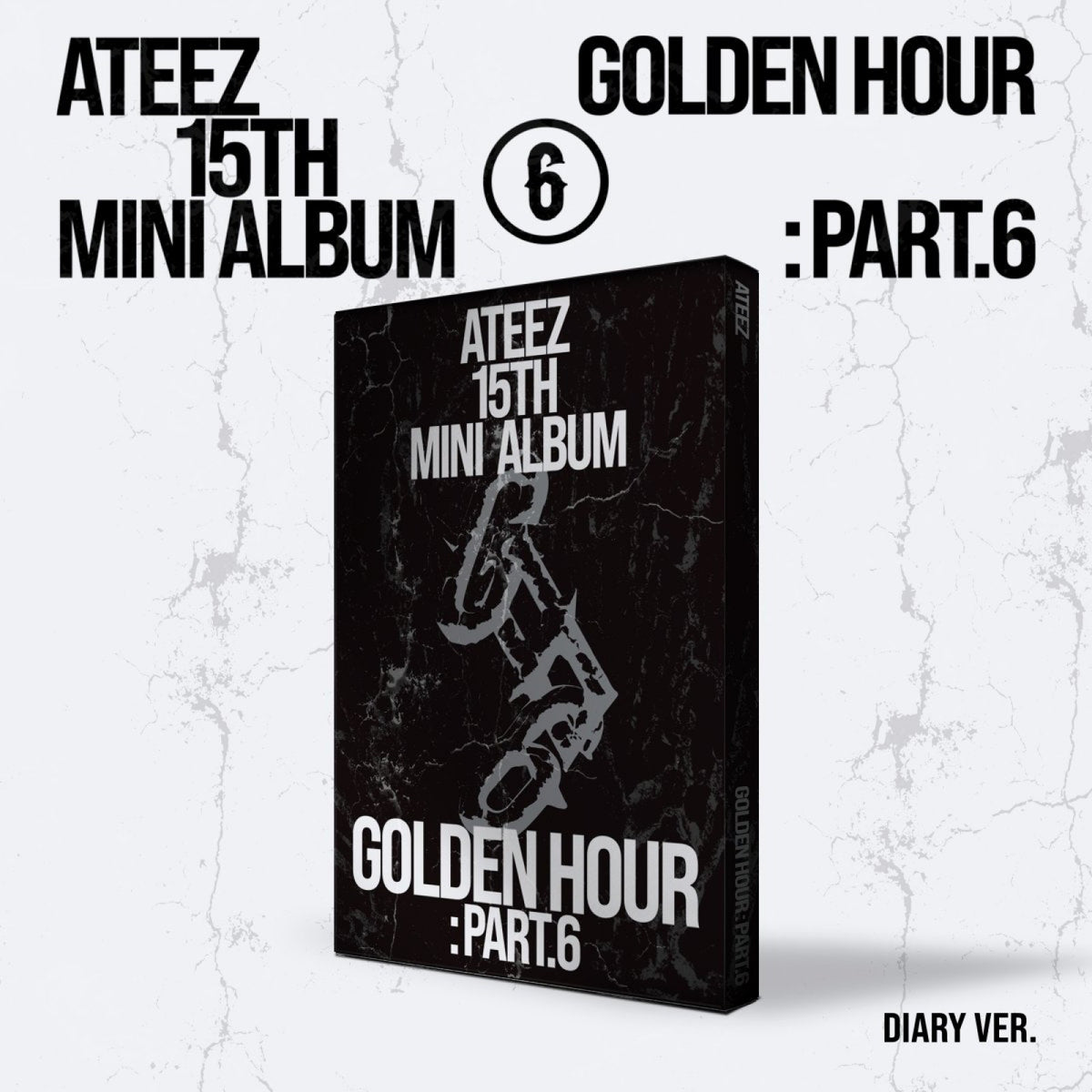 [ATEEZ|أتيز] (One) ATEEZ - The 15th Mini Album [GOLDEN HOUR : Part.6] (Diary Ver.) 15.5 x 21 x 2 cm, 64p + 12p Photobook | أتيز - الألبوم المصغر 15 [غولدن أور: الجزء السادس] (نسخة دايري)