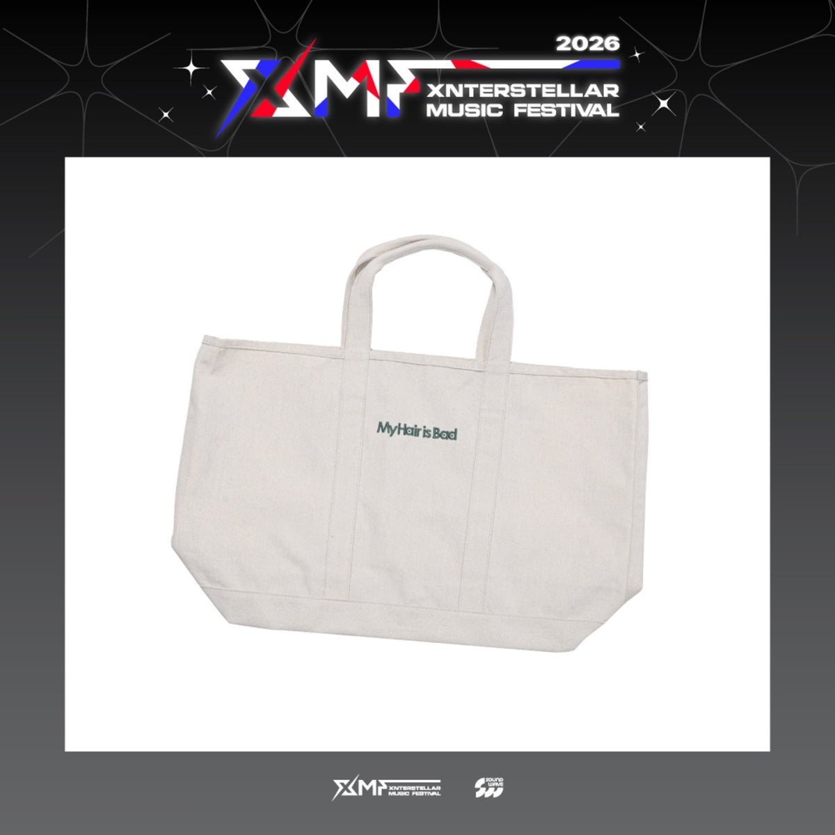 [My Hair is Bad|ماي هير إز باد] {Kpop} (One) MY HAIR IS BAD - Pigment Tote Bag (Natural) (XMF 2026 Xnterstellar Music Festival) | ماي هير إز باد - حقيبة توت بصبغة بيغمنت (لون طبيعي) (مهرجان XMF 2026 إكسنترستيلار الموسيقي)