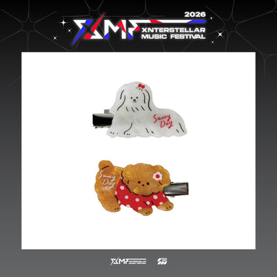 [Saucy Dog|سوسي دوغ] {Kpop} (Set) SAUCY DOG - Plush Hair Clip Set (2 Pieces) (XMF 2026 Xnterstellar Music Festival) | سوسي دوغ - طقم مشابك شعر مبطنة (قطعتان) (مهرجان إكسنترستيلار الموسيقي 2026)