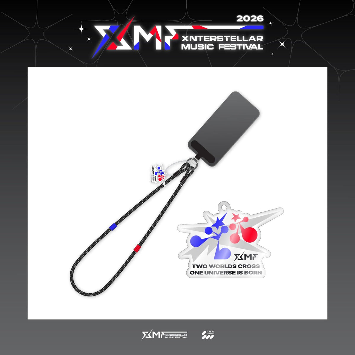 [XMF|إكس إم إف] {Kpop} (One) XMF - Smartphone Strap 135 cm + Acrylic Charm (XMF 2026 Xnterstellar Music Festival) | إكس إم إف - حبل هاتف ١٣٥ سم مع قلادة أكريليك (مهرجان إكسنترستيلار الموسيقي XMF 2026)