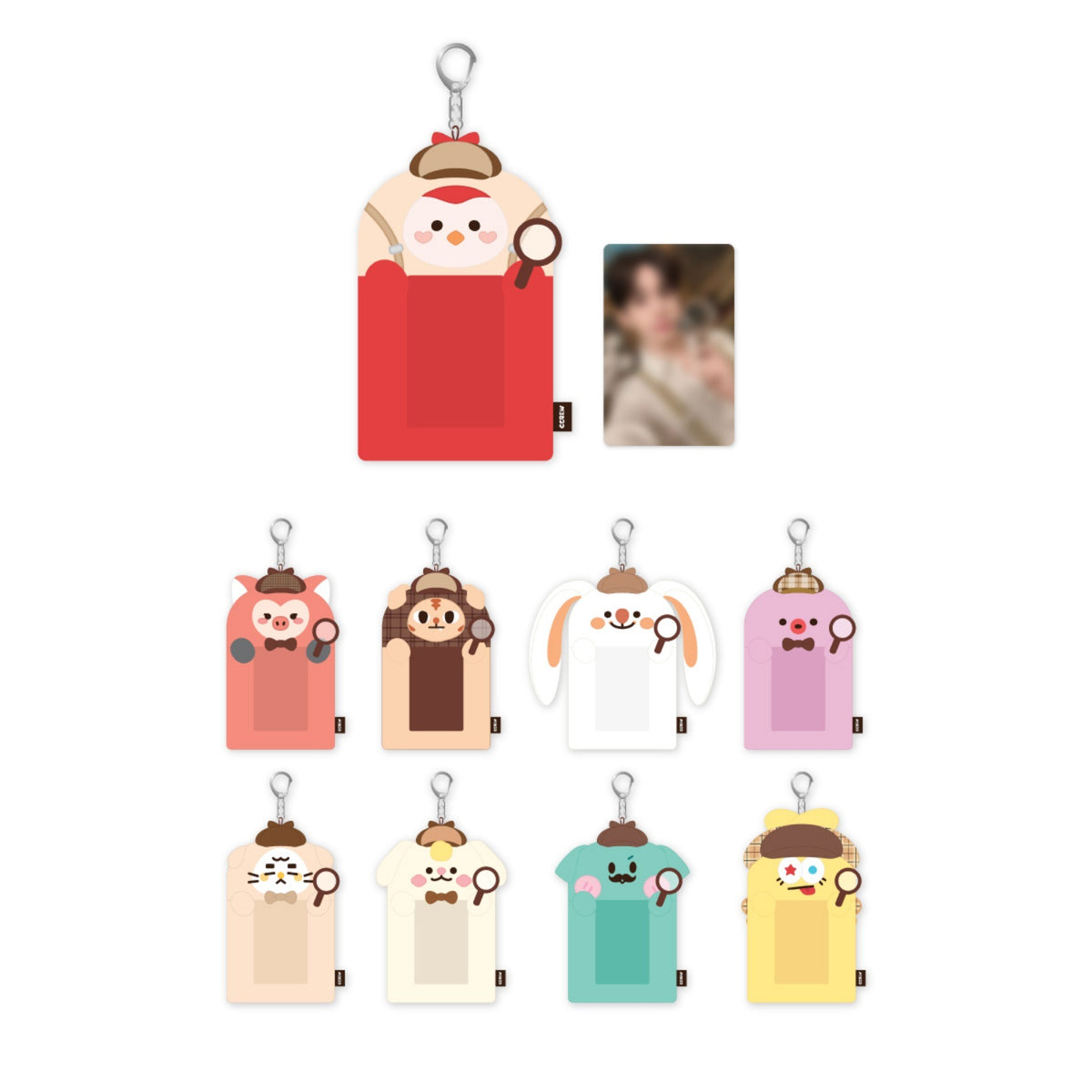 [CRAVITY|كرافيتي] {Kpop} (Set) CRAVITY - CCREW Photo Card Holder 9.5-14.5 x 17 x 2 cm + Photo Card (Character Select of 9) (2026 CRAVITY CHARACTER [DETECTIVE CCREW] POP-UP STORE) | كرافيتي - حامل بطاقات صور CCREW + بطاقة صور (اختيار الشخصية من 9)