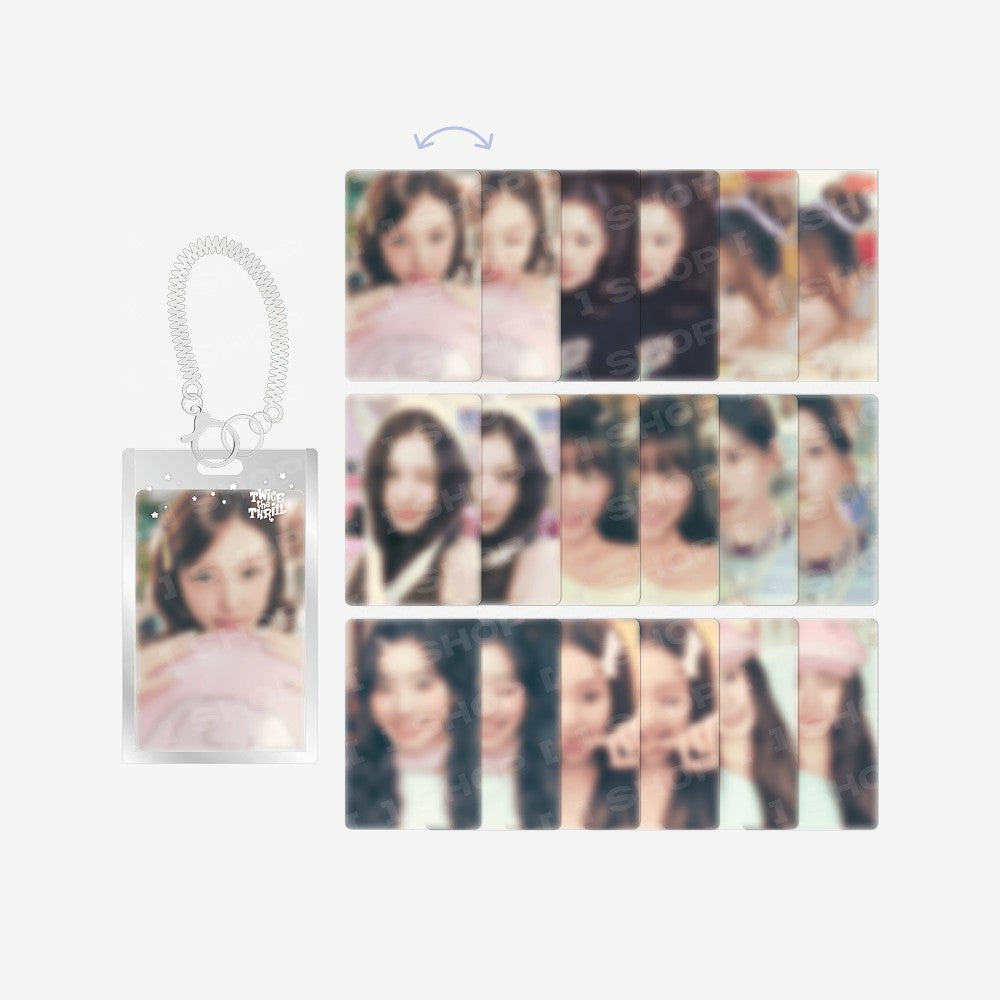 [Twice|توايس] {Kpop} (Set) TWICE - Secret Lenticular Keyring + Lenticular Photocard (Random 1 of 9) (TWICE THE THRILL Pop-Up Store) | توايس - ميدالية عدسية سرية + بطاقة صورة عدسية (عشوائية ١ من ٩) (متجر توايس ذا ثريل المؤقت)