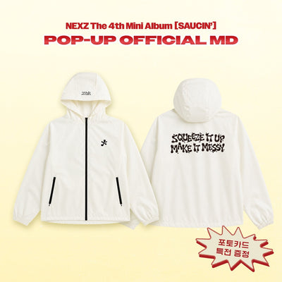 [NEXZ|نيكسز] {Kpop} (One) NEXZ - Windbreaker (Free Size) + 3 Unit Selfie Photocards (Pop-up [SAUCIN']) | نيكسز - جاكيت ويندبريكر (مقاس حر) + ٣ فوتوكاردات سيلفي (بوب أب [SAUCIN'])