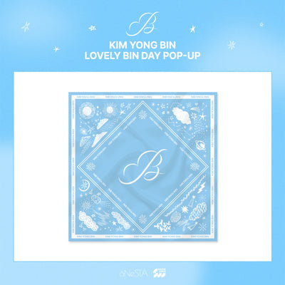 [KIM YONG BIN|كيم يونغ بين] {Kpop} (One) KIM YONG BIN - Bandana 50 x 50 cm (POP-UP [LOVELY BIN DAY] Official MD) | كيم يونغ بين - باندانا 50 × 50 سم (ميرش بوب-أب [لافلي بين داي] الرسمي)