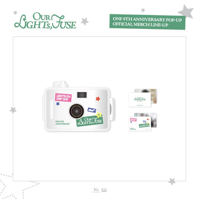 [ONF|أو إن إف] {Kpop} (Set) ONF - Reusable Film Camera with Waterproof Case (ONF 9th Anniversary [OUR LIGHTS, FUSE]) | أو إن إف - كاميرا فيلم قابلة لإعادة الاستخدام مع علبة مقاومة للماء (الذكرى التاسعة لفرقة أو إن إف [OUR LIGHTS, FUSE])