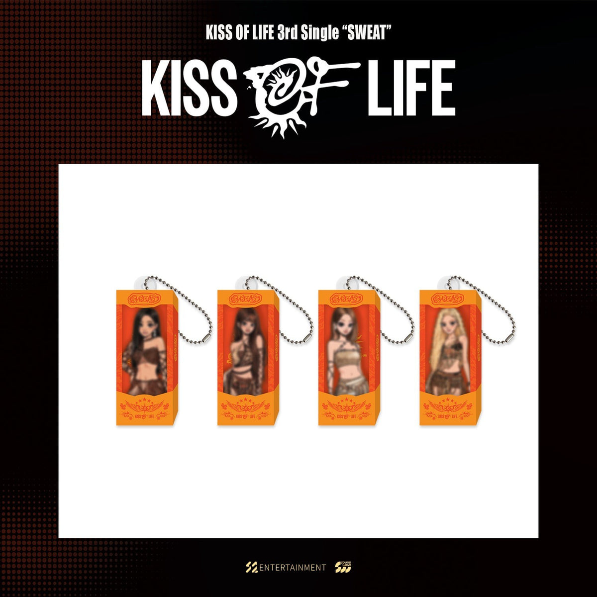 [KISS OF LIFE|كيس أوف لايف] {Kpop} (One) KISS OF LIFE - Random Miniature Keyring 2.4 x 6.3 cm (Pop-up 3rd Single [SWEAT]) | كيس أوف لايف - ميدالية مجسّم مصغّر عشوائية ٢٫٤ × ٦٫٣ سم (بوب أب سويت)