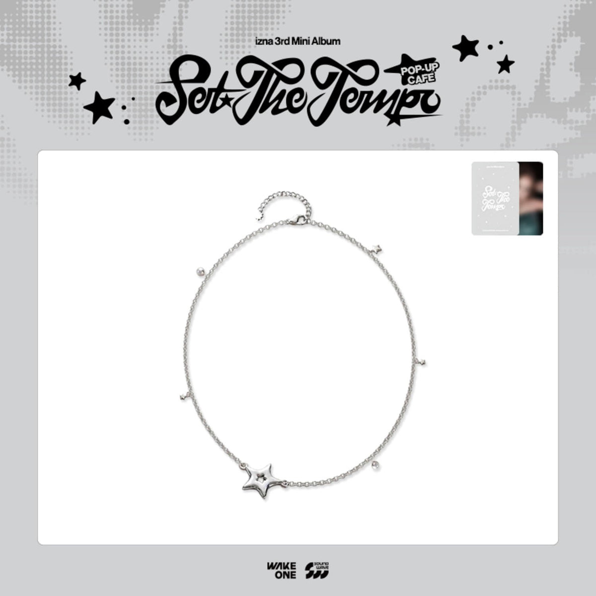 [izna|إزنا] {Kpop} (One) IZNA - Metal Star Necklace 463 mm + Photo Card (Random 1 of 6) (Pop-up [Set the Tempo]) | إزنا - عقد معدني بنجمة مع بطاقة صورة