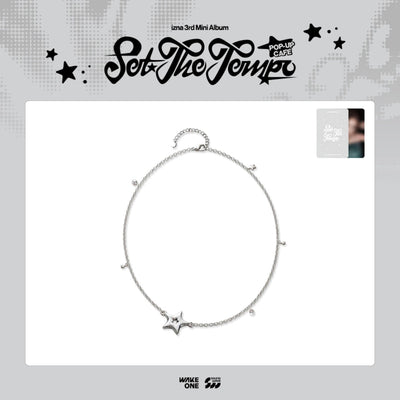 [izna|إزنا] {Kpop} (One) IZNA - Metal Star Necklace 463 mm + Photo Card (Random 1 of 6) (Pop-up [Set the Tempo]) | إزنا - عقد معدني بنجمة مع بطاقة صورة
