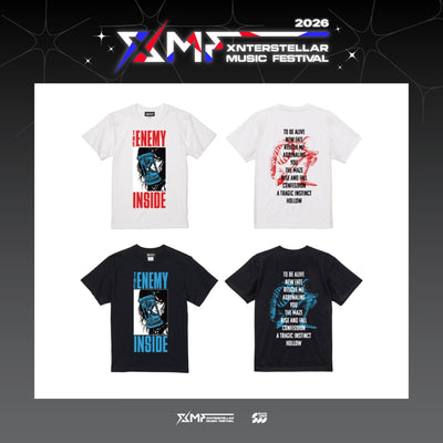[coldrain|كولدرين] {Kpop} (One) COLDRAIN - The Enemy Inside Track List T-Shirt (Black L / XL, White L / XL / XXL) (XMF 2026 Xnterstellar Music Festival) | كولدرين - تي شيرت قائمة أغاني The Enemy Inside (أسود L / XL، أبيض L / XL / XXL)