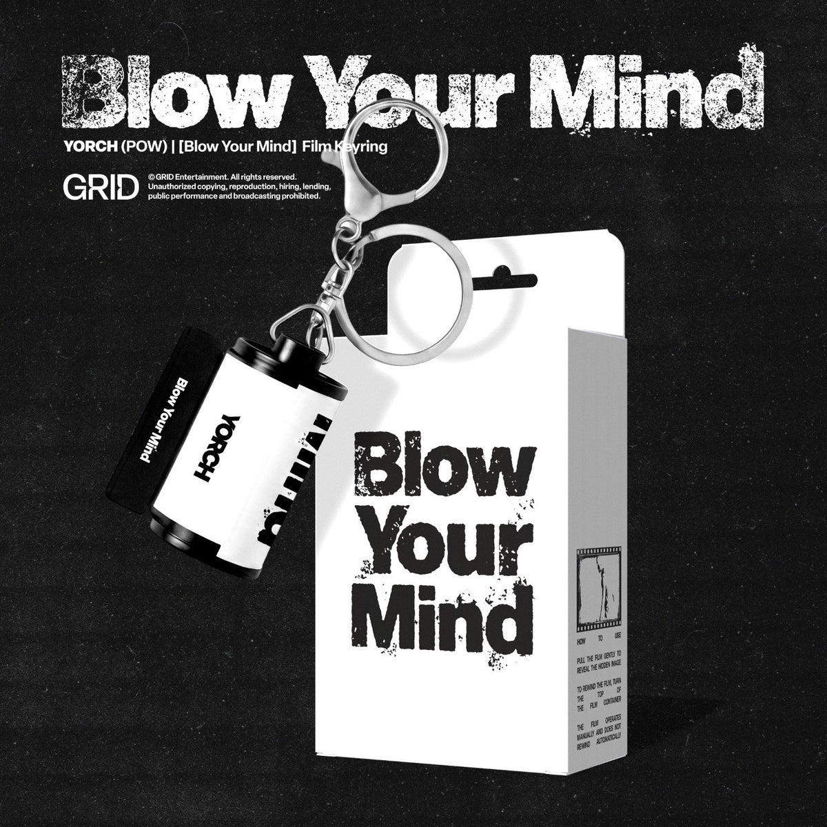 [POW|باو] {Kpop} (One) YORCH (POW) - 'Blow Your Mind' Film Keyring (LIGHT Ver.) 2.4 x 2.4 x 4.4 cm | يورتش (باو) - ميدالية فيلم 'Blow Your Mind' (النسخة الفاتحة)