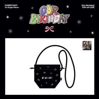 [OURBIRTHDAY|أور بيرث داي] {Kpop} (One) OURBIRTHDAY - Mini Bag 22 x 20 cm with 60 cm Strap + Photocard (Our Birthday Pop-Up MD) | أور بيرث داي - حقيبة صغيرة ٢٢ × ٢٠ سم بحزام ٦٠ سم + بطاقة صور (منتجات بوب أب أور بيرث داي)