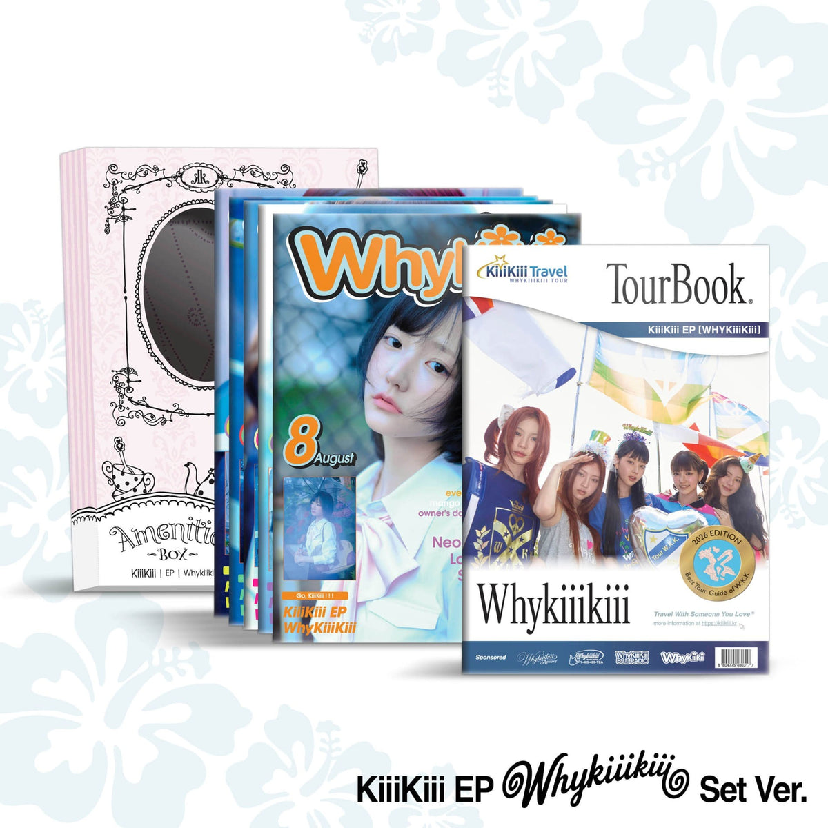 [KiiiKiii|كي كي كي] {Kpop} (Set) KiiiKiii - EP [WhyKiiiKiii] Version Set of 3 (Guide Book + Summer Issue + Amenities Ver.) | كي كي كي - الألبوم القصير [واي كي كي] طقم ٣ نسخ (غايد بوك + سمر إيشو + أمينيتيز)
