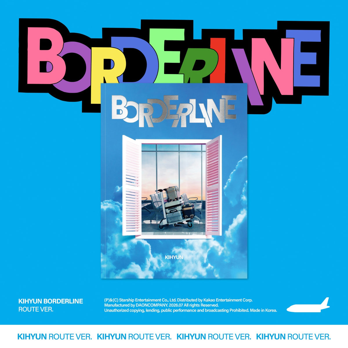 [Monsta X|مونستا اكس] {Kpop} (One) MONSTA X KIHYUN - EP [BORDERLINE] (Route Ver.) 15 x 20 cm 74p | مونستا اكس كيهيون - الألبوم القصير بوردرلاين (نسخة المسار)