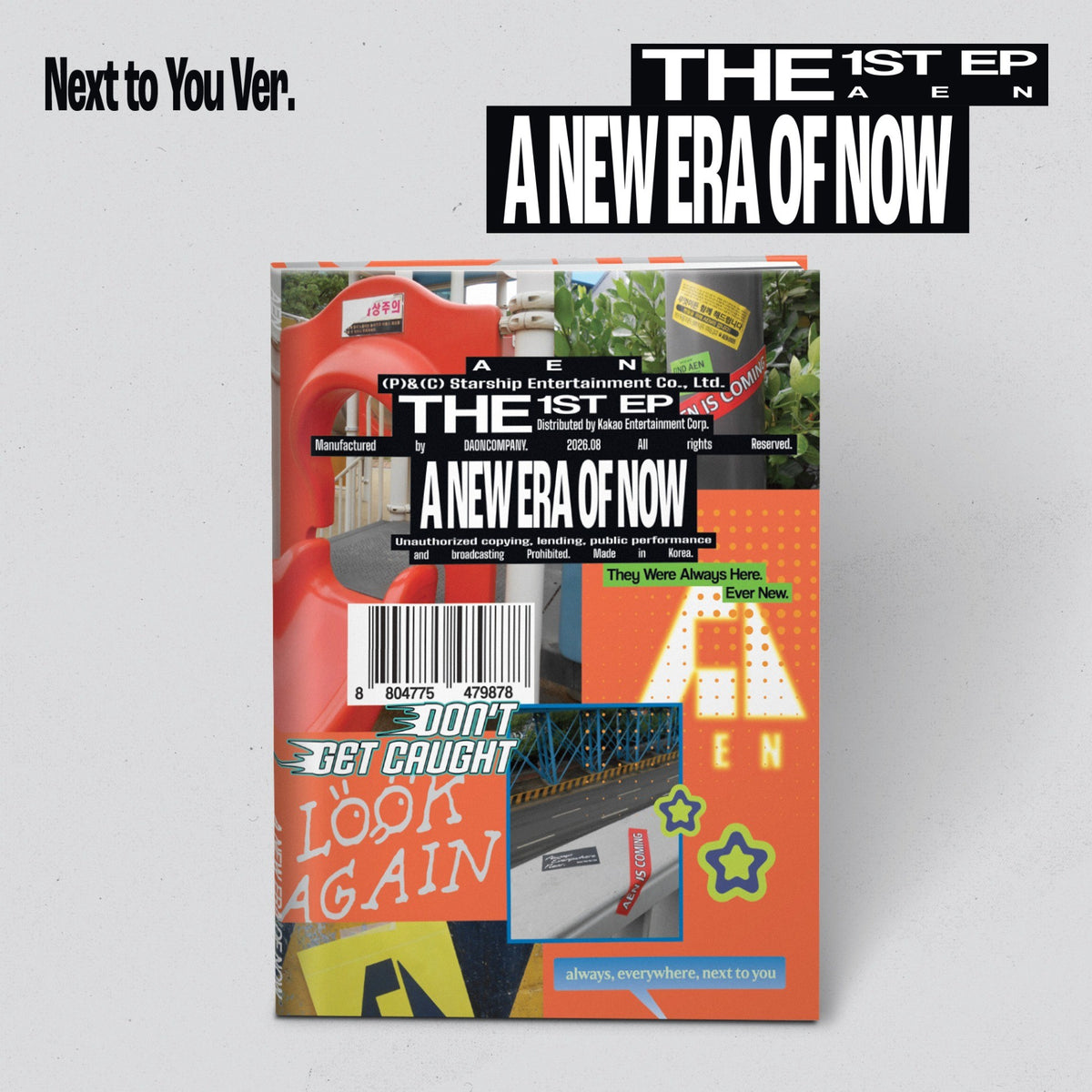 [AEN|إيه إي إن] {Kpop} (One) AEN - The 1st EP [A NEW ERA OF NOW] (Next to You Ver.) with Dust Jacket 49.9 x 36.7 cm | إيه إي إن - الألبوم القصير الأول عصر جديد للآن (نسخة نكست تو يو) مع غلاف بوستر
