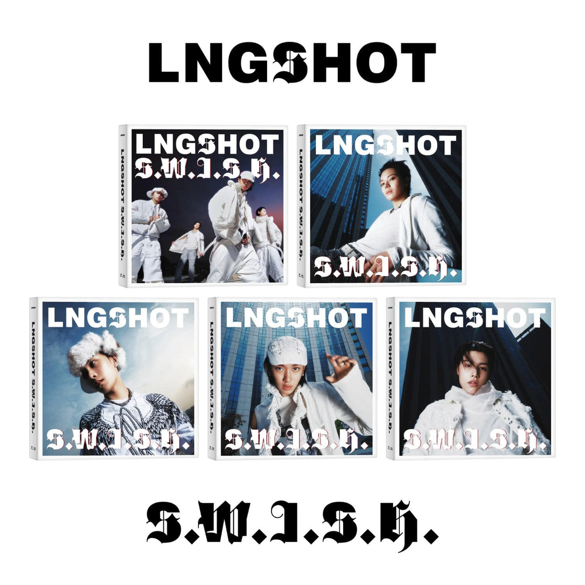 [LNGSHOT|لونغشوت] {Kpop} (One) LNGSHOT - EP [S.W.I.S.H.] (Standard Ver.) 156 x 156 mm, 76p Photobook (Random 1 of 5) | لونغشوت - ألبوم [S.W.I.S.H.] (النسخة القياسية) عشوائية من ٥