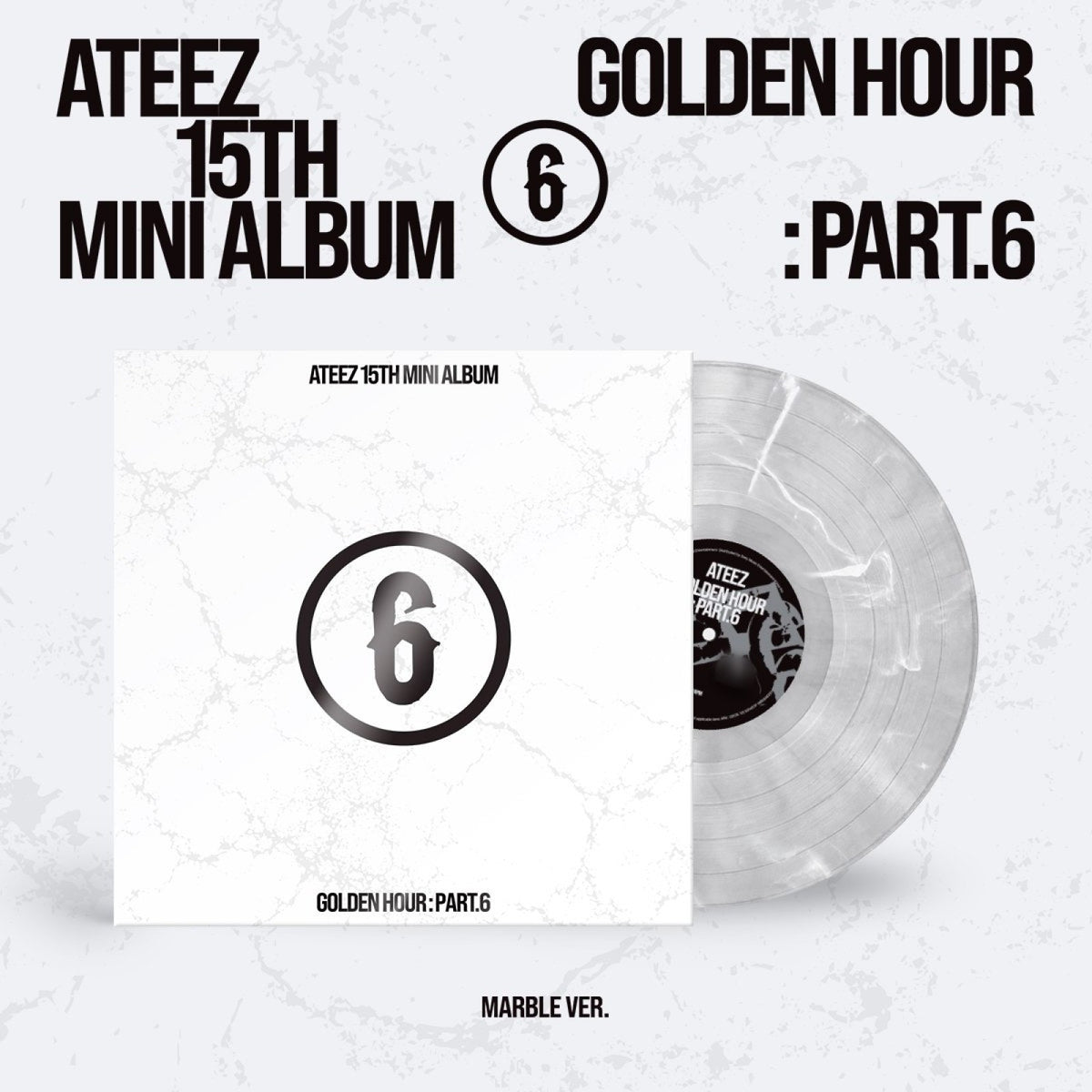 [ATEEZ|أتيز] (One) ATEEZ - 15th Mini Album [GOLDEN HOUR : Part.6] (Marble Ver., 12-inch Vinyl LP) | أتيز - الألبوم المصغر الخامس عشر [غولدن أور: الجزء السادس] (نسخة الرخام، أسطوانة فينيل 12 إنش)