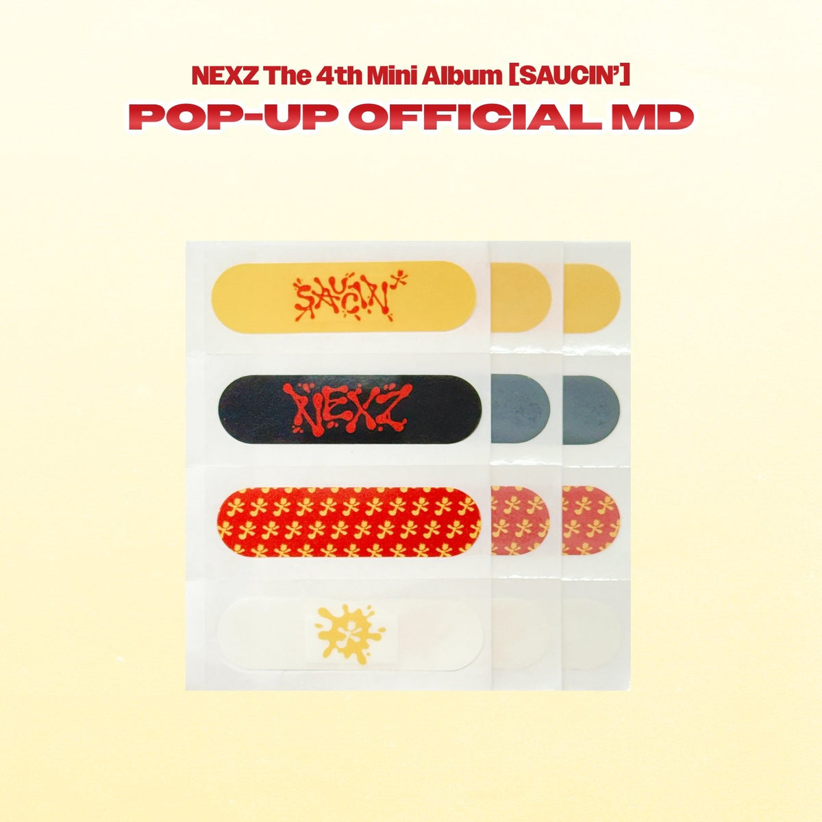 [NEXZ|نيكسز] {Kpop} (One) NEXZ - Deco Band-Aid Set (3 sets of 4) (Pop-up [SAUCIN']) | نيكسز - طقم لاصقات ديكور (٣ أطقم × ٤ قطع) (بوب أب [SAUCIN'])