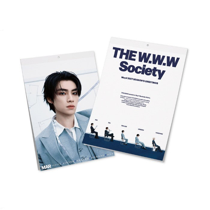 [WAYV|واي في] {Kpop} (One) WayV - 2027 Wall Calendar 29.7 x 42 cm, 12 Months | واي في - تقويم الحائط 2027 [ذا دبليو دبليو دبليو سوسايتي]