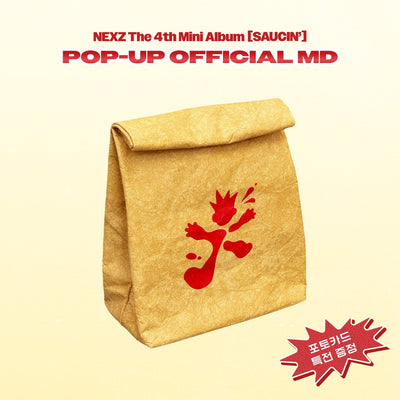 [NEXZ|نيكسز] {Kpop} (One) NEXZ - Take-Out Pouch 17 x 10 x 27 cm + Random Selfie Photocard (Pop-up [SAUCIN']) | نيكسز - حقيبة تيك أوت ١٧ × ١٠ × ٢٧ سم + فوتوكارد سيلفي عشوائي (بوب أب [SAUCIN'])