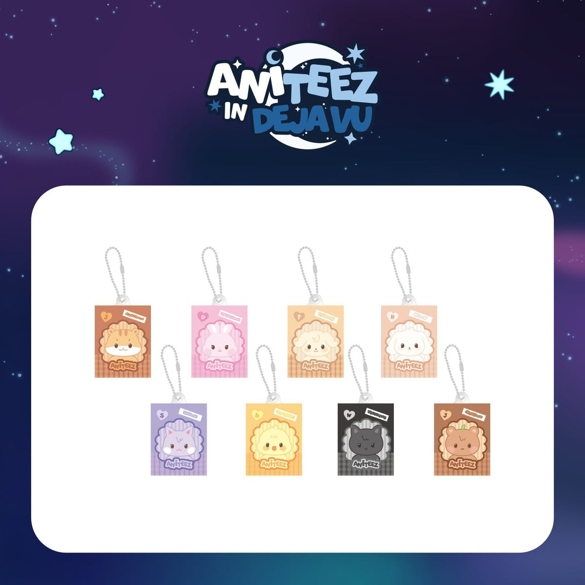 [ATEEZ|أتيز] (One) ATEEZ - ANITEEZ Random Miniature Keyring 3.4 x 4.4 cm (Pop-up [ANITEEZ IN DEJA VU]) | أتيز - ميدالية مفاتيح مصغّرة عشوائية أنيتيز ٣٫٤ × ٤٫٤ سم (بوب أب [أنيتيز إن ديجا فو])