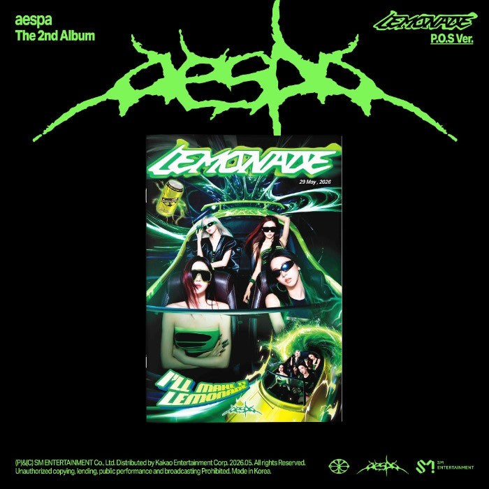 [aespa|إسبا] {Kpop} (One) aespa - The 2nd Album [LEMONADE] (P.O.S Ver.) 15 x 22 cm | إسبا - الألبوم الثاني [ليموناضة] (نسخة P.O.S) ١٥ × ٢٢ سم