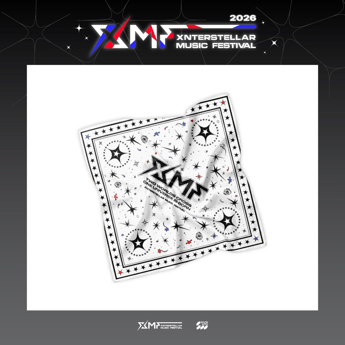 [XMF|إكس إم إف] {Kpop} (One) XMF - Bandana 60 x 60 cm (XMF 2026 Xnterstellar Music Festival) | إكس إم إف - بندانا ٦٠ × ٦٠ سم (مهرجان إكسنترستيلار الموسيقي XMF 2026)