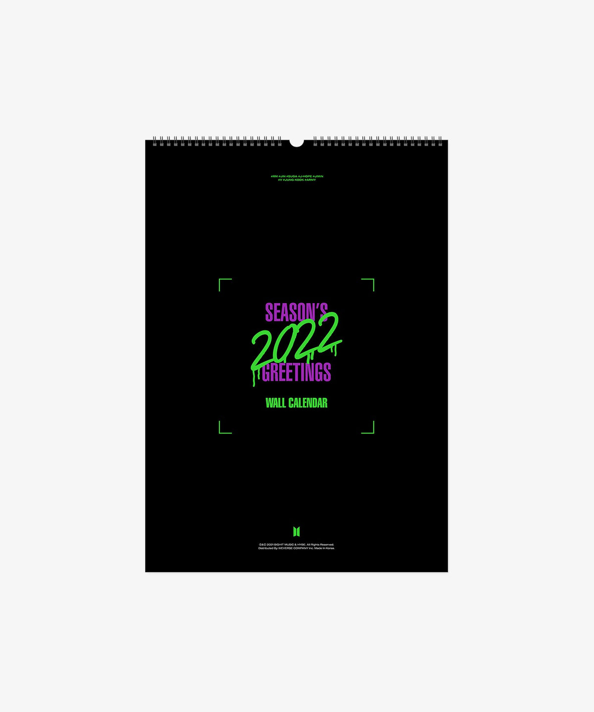 [BTS|بانتقان] (Set) BTS - 2022 Season's Greetings Wall Calendar 42 x 60 cm, 14 Pages + Calendar Tube (World Ver.) | بي تي اس - تقويم حائط 2022 مقاس 42 × 60 سم، 14 صفحة + أنبوب حفظ (النسخة العالمية)