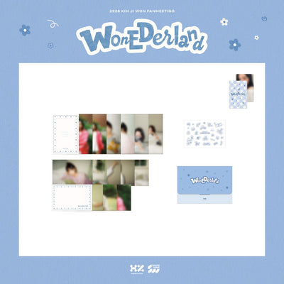 [Actor|ممثل] (One) KIM JI WON - Postcard Set of 14 + Deco Sticker (2026 FANMEETING [WONEDERLAND]) | كيم جي وون - طقم ١٤ بطاقة بريدية + ملصق ديكور (لقاء المعجبين ٢٠٢٦ [WONEDERLAND])