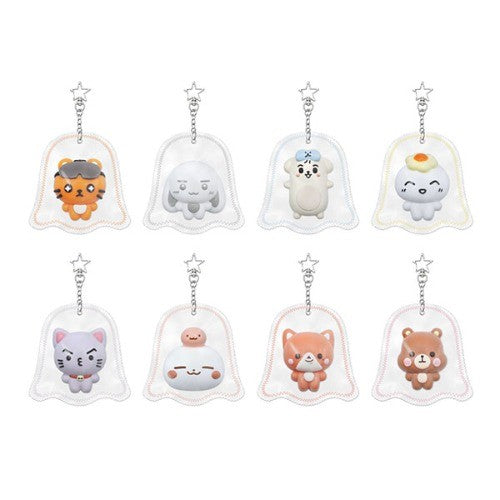 [ATEEZ|أتيز] (Set) ATEEZ - Ghost Squishy Keyring 10.4 x 18.4 x 2.6 cm + Photocard (2026 Fanmeeting [Tiny Mystery]) | أتيز - ميدالية شبح إسفنجية + فوتوكارد (لقاء المعجبين 2026 تايني ميستري)