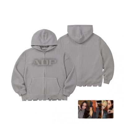 [ALLDAY PROJECT|أولداي بروجكت] {Kpop} (Set) ALLDAY PROJECT - Zip-Up Hoodie Set, Shoulder 56 / Chest 70 / Length 71 cm + Photocard (CRASH Official Merch) | أولداي بروجكت - طقم هودي بسحّاب