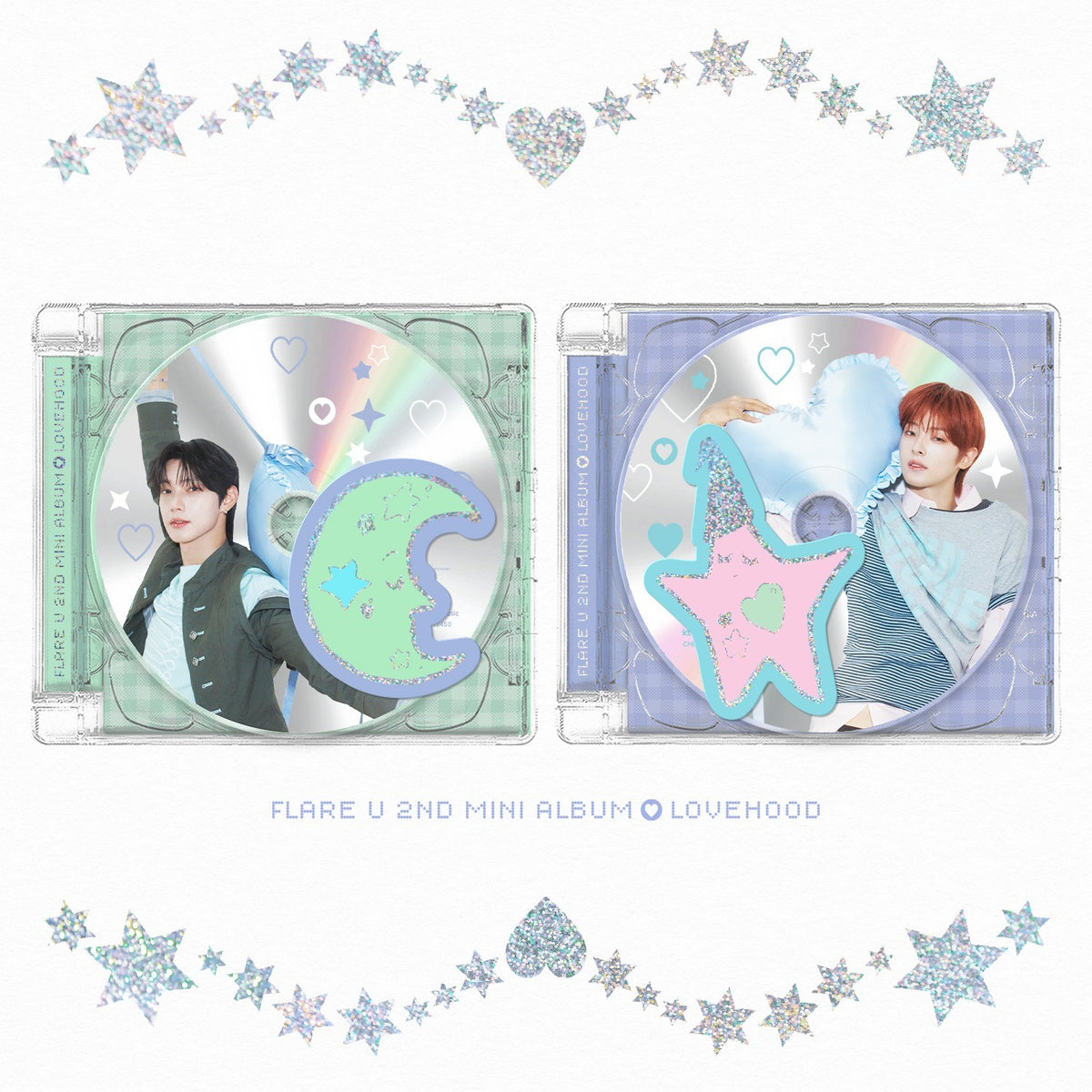 [FLARE U|فلير يو] {Kpop} (One) FLARE U - 2nd Mini Album [LOVEHOOD] Jewel Case Ver. (Random 1 of 2) | فلير يو - الألبوم المصغر الثاني [LOVEHOOD] نسخة الجوهرة (عشوائية من ٢)