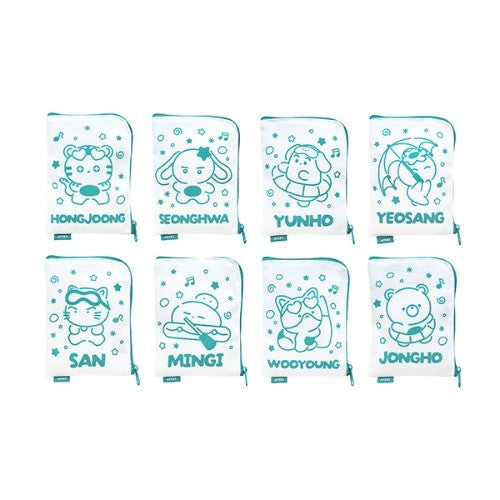 [ATEEZ|أتيز] (One) ATEEZ - 8th Anniversary Mini Pouch 10 x 14 cm (Random 1 of 8) (ATEEZ 8th Anniversary [Blue Drift]) | أتيز - محفظة صغيرة للذكرى الثامنة 10 × 14 سم