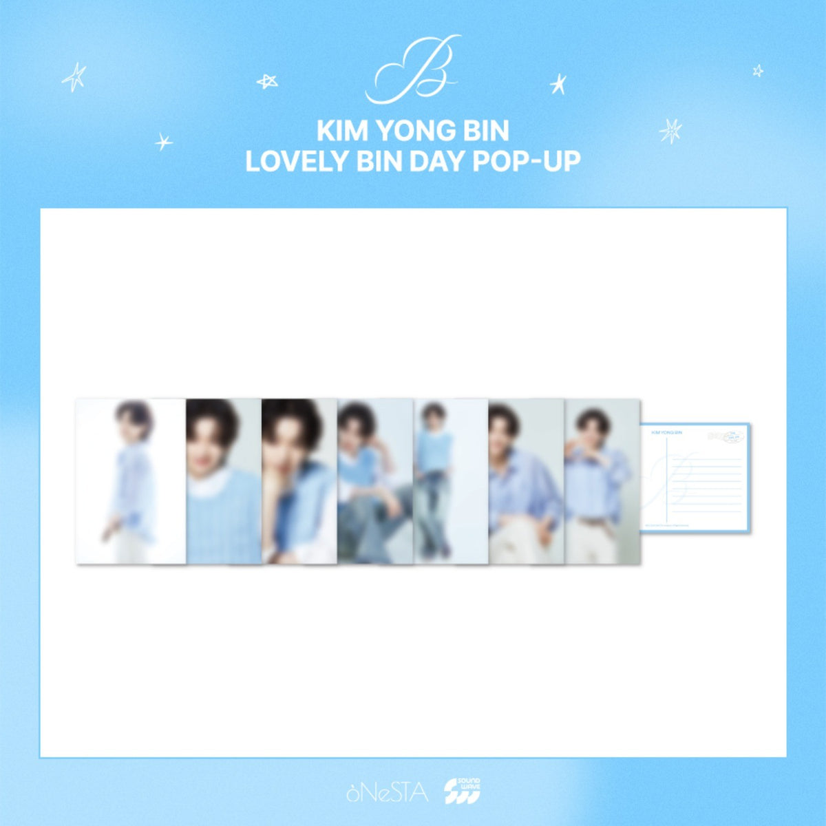 [KIM YONG BIN|كيم يونغ بين] {Kpop} (Set) KIM YONG BIN - Postcard Set 10 x 15 cm, 7 Postcards (POP-UP [LOVELY BIN DAY] Official MD) | كيم يونغ بين - طقم بطاقات بريدية 10 × 15 سم، 7 بطاقات (ميرش بوب-أب [لافلي بين داي] الرسمي)