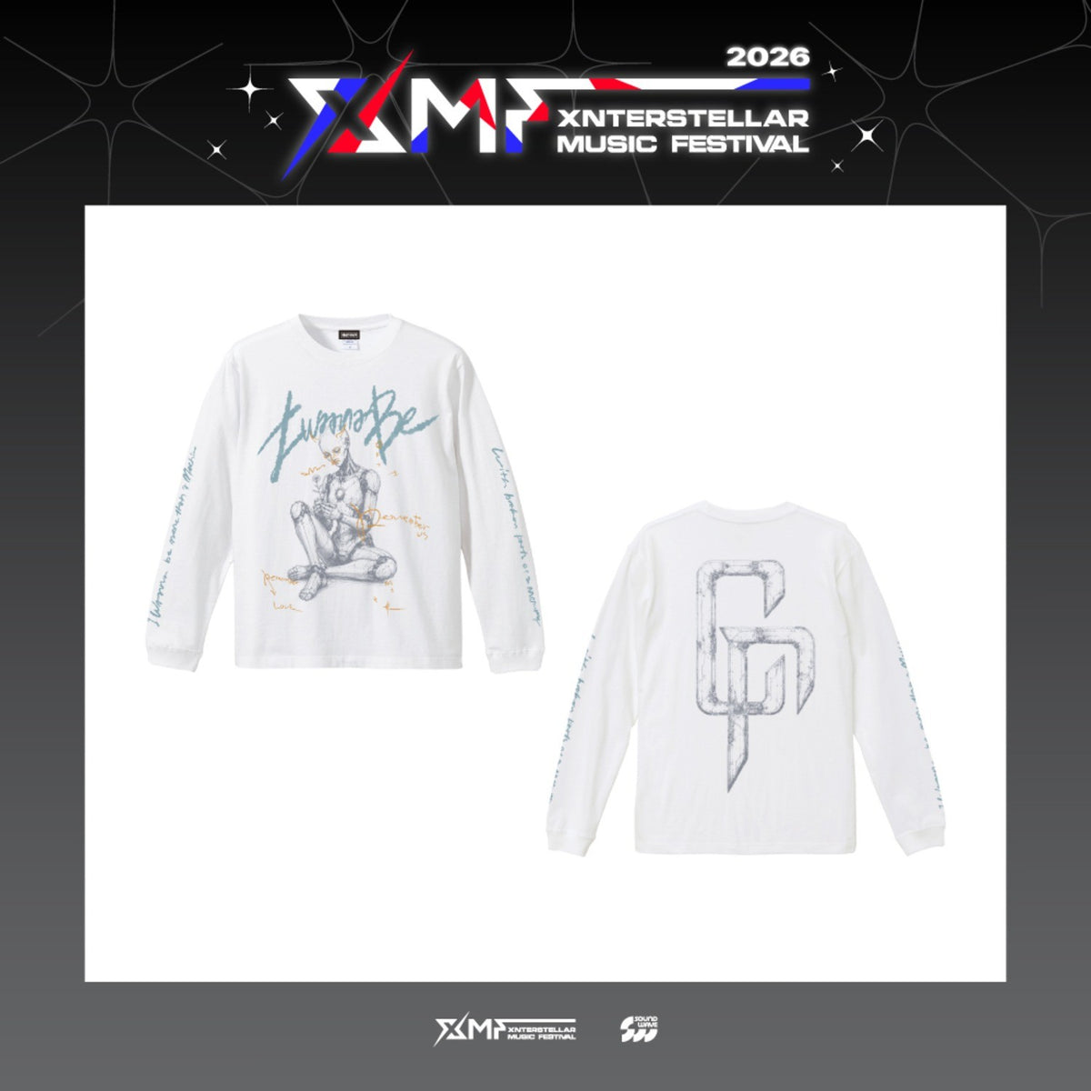 [coldrain|كولدرين] {Kpop} (One) COLDRAIN - More Than Machine Long Sleeve T-Shirt (White, Size XL / XXL) (XMF 2026 Xnterstellar Music Festival) | كولدرين - تي شيرت بأكمام طويلة More Than Machine (أبيض، مقاس XL / XXL)